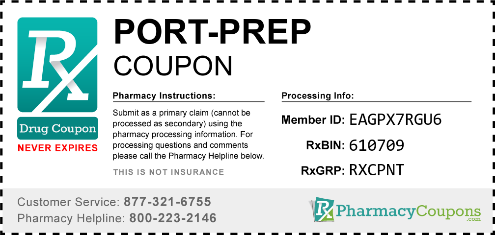 Port-prep Prescription Drug Coupon with Pharmacy Savings