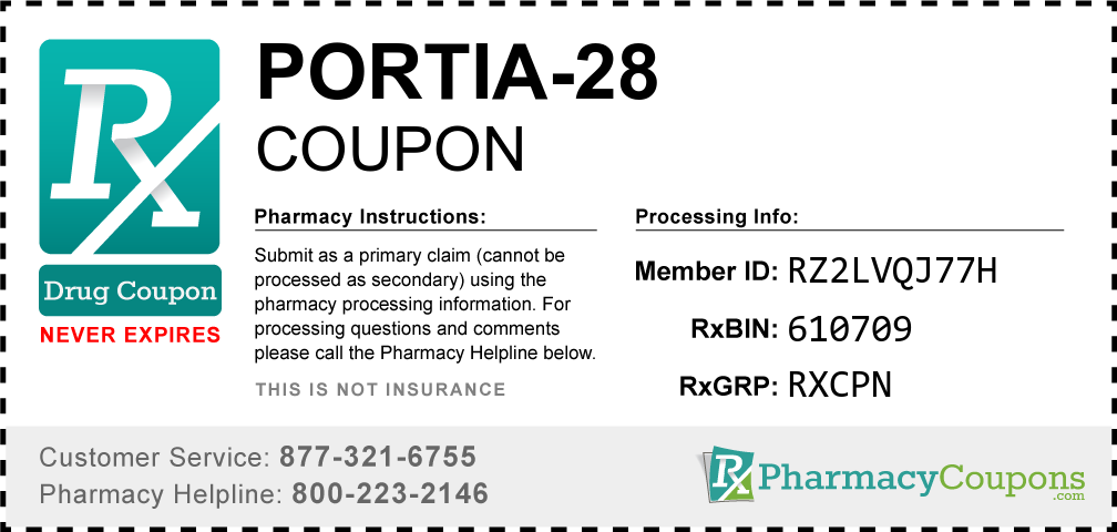 Portia-28 Prescription Drug Coupon with Pharmacy Savings
