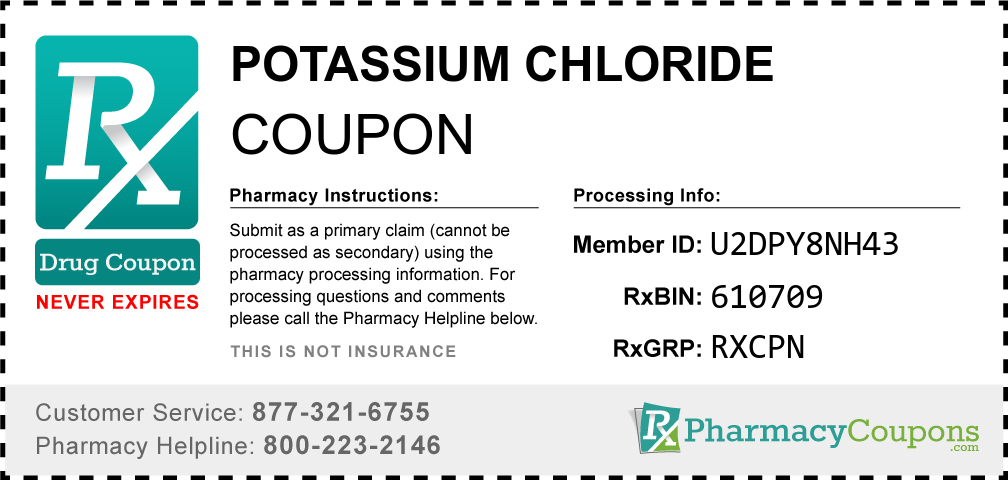 Potassium chloride Prescription Drug Coupon with Pharmacy Savings