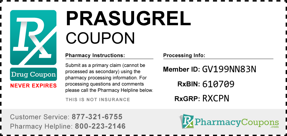 Prasugrel Prescription Drug Coupon with Pharmacy Savings