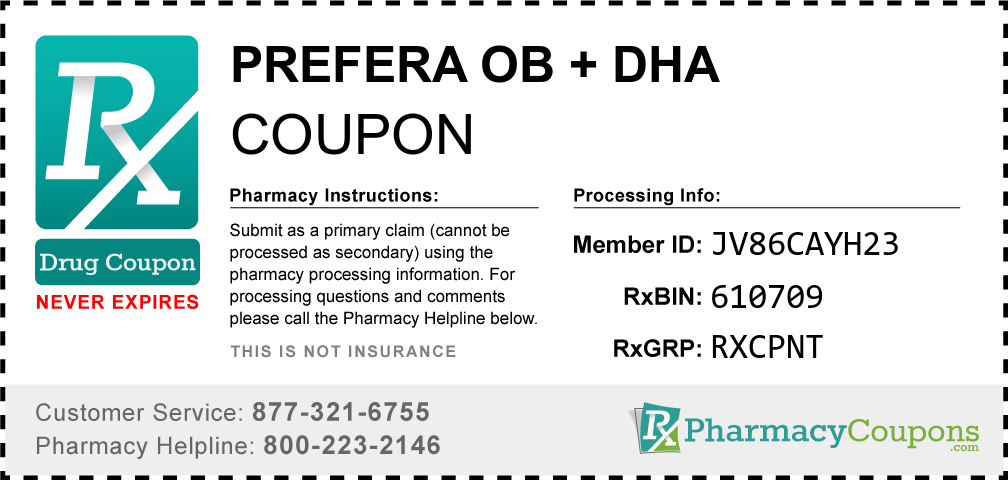 Prefera ob + dha Prescription Drug Coupon with Pharmacy Savings