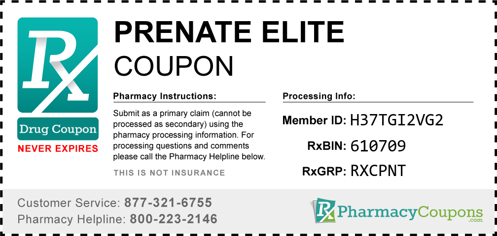 Prenate elite Prescription Drug Coupon with Pharmacy Savings
