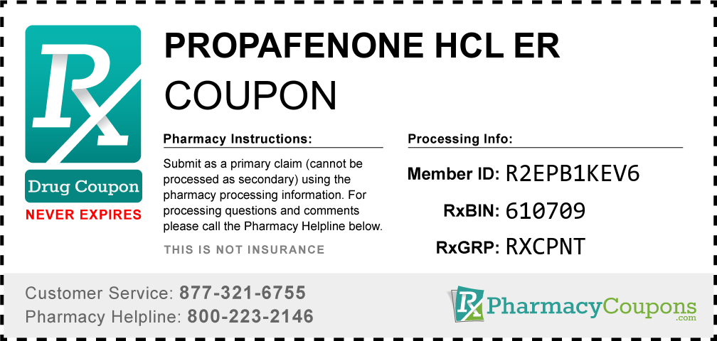 Propafenone hcl er Prescription Drug Coupon with Pharmacy Savings