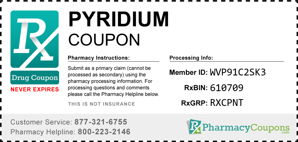 Pyridium Prescription Drug Coupon with Pharmacy Savings