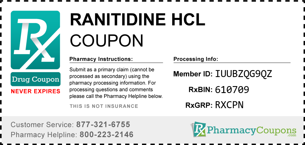 Ranitidine hcl Prescription Drug Coupon with Pharmacy Savings