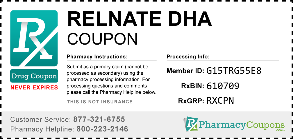Relnate dha Prescription Drug Coupon with Pharmacy Savings