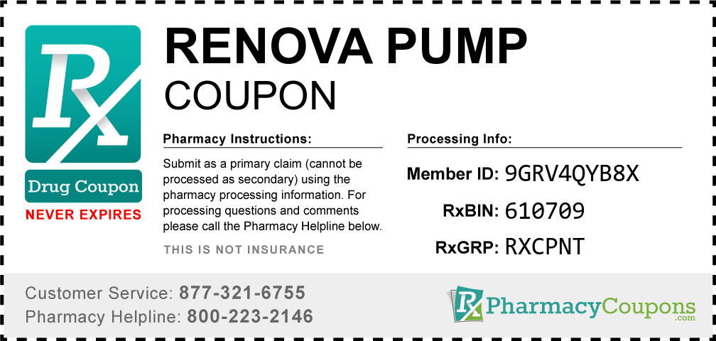 Renova pump Prescription Drug Coupon with Pharmacy Savings