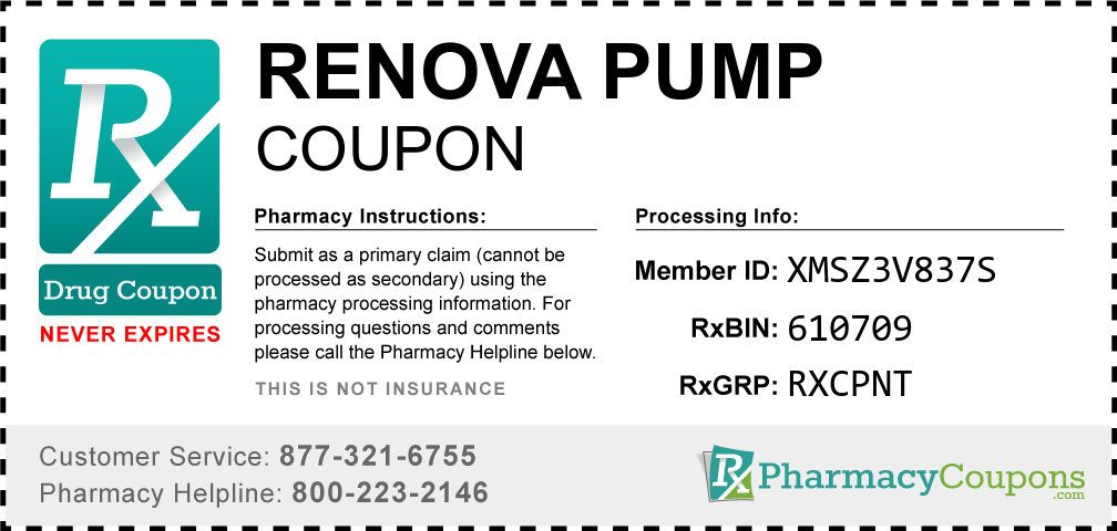 Renova pump Prescription Drug Coupon with Pharmacy Savings
