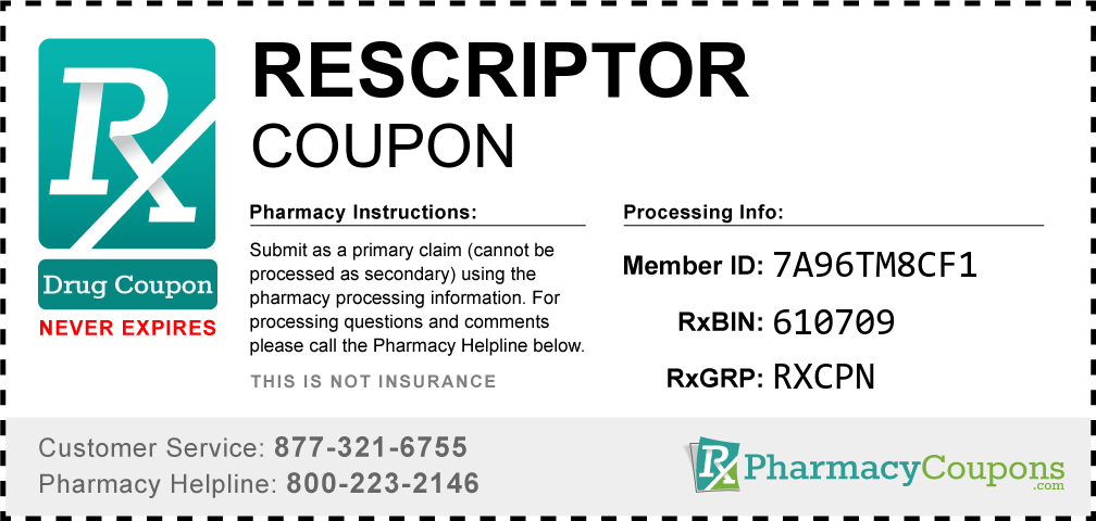 Rescriptor Prescription Drug Coupon with Pharmacy Savings