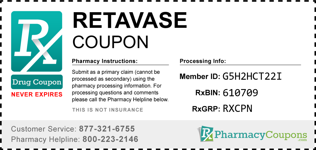 Retavase Prescription Drug Coupon with Pharmacy Savings