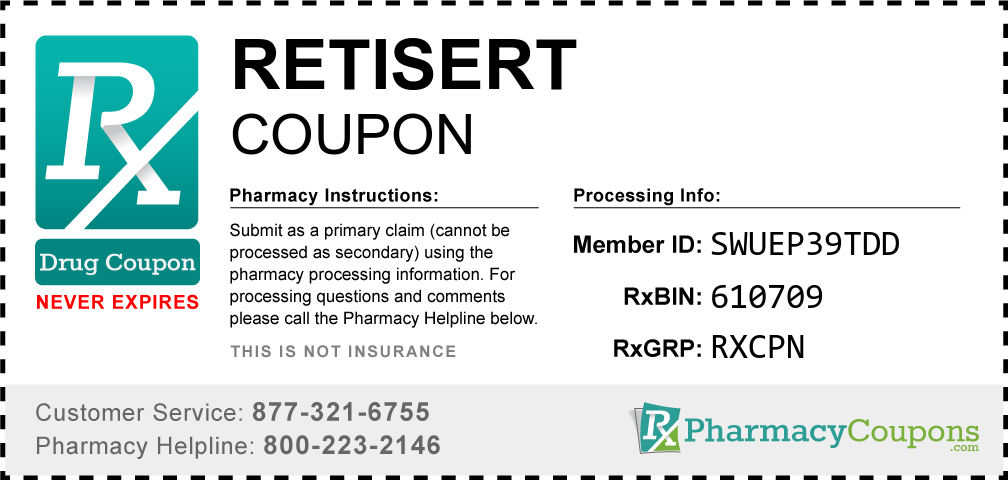 Retisert Prescription Drug Coupon with Pharmacy Savings