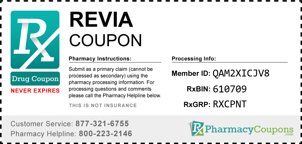 Revia Prescription Drug Coupon with Pharmacy Savings