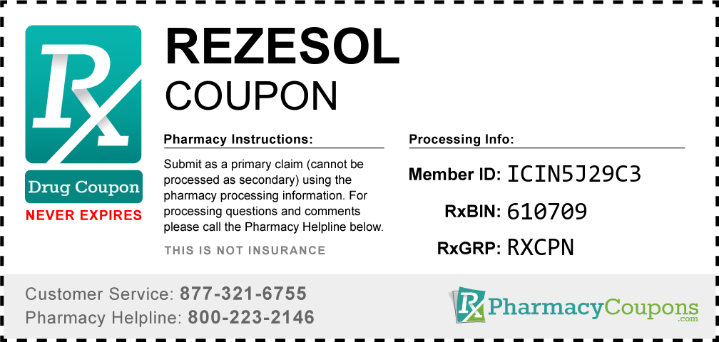 Rezesol Prescription Drug Coupon with Pharmacy Savings