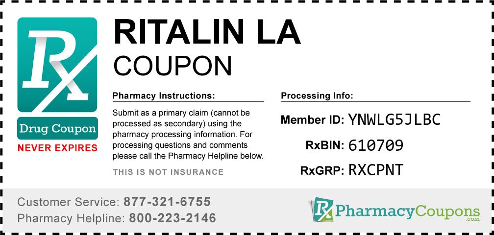 Ritalin la Prescription Drug Coupon with Pharmacy Savings