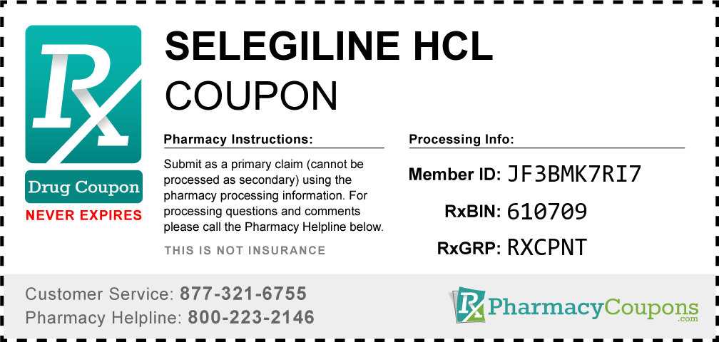 Selegiline hcl Prescription Drug Coupon with Pharmacy Savings