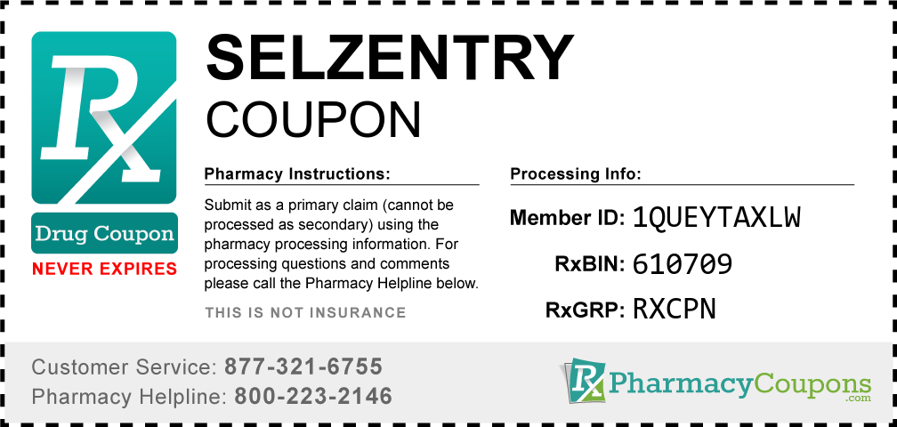 Selzentry Prescription Drug Coupon with Pharmacy Savings