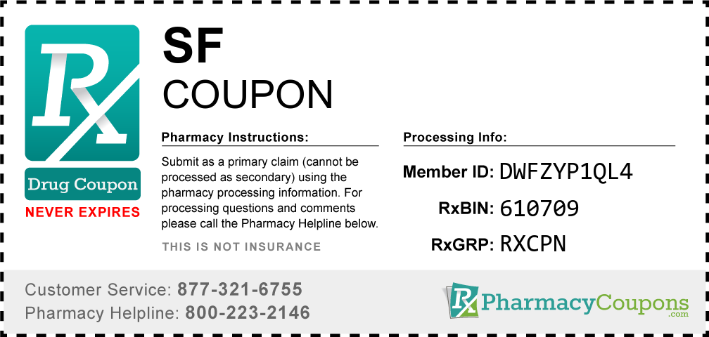 Sf Prescription Drug Coupon with Pharmacy Savings