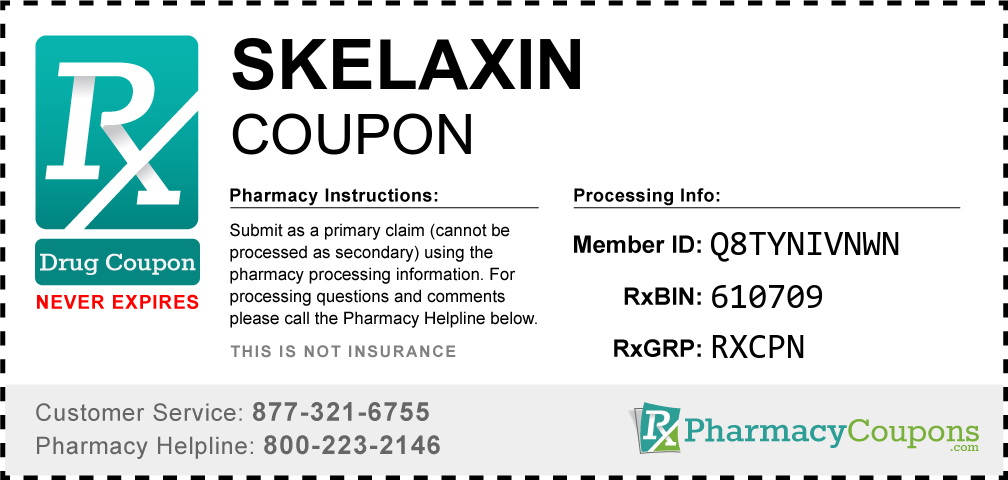 Skelaxin Prescription Drug Coupon with Pharmacy Savings