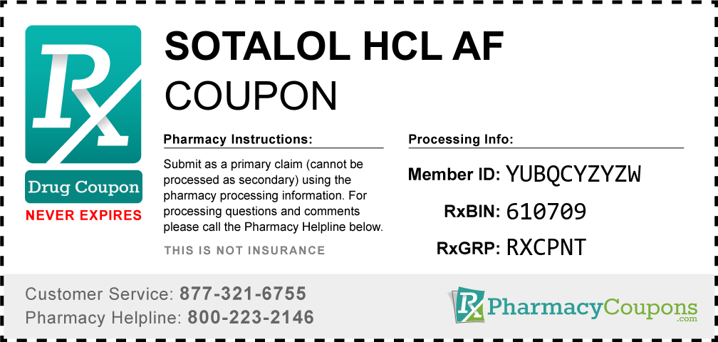 Sotalol hcl af Prescription Drug Coupon with Pharmacy Savings