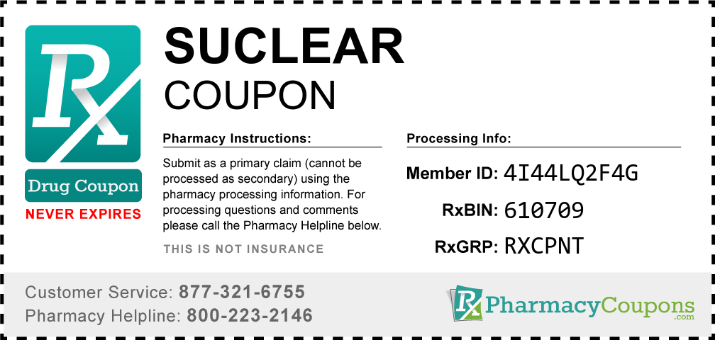 Suclear Prescription Drug Coupon with Pharmacy Savings