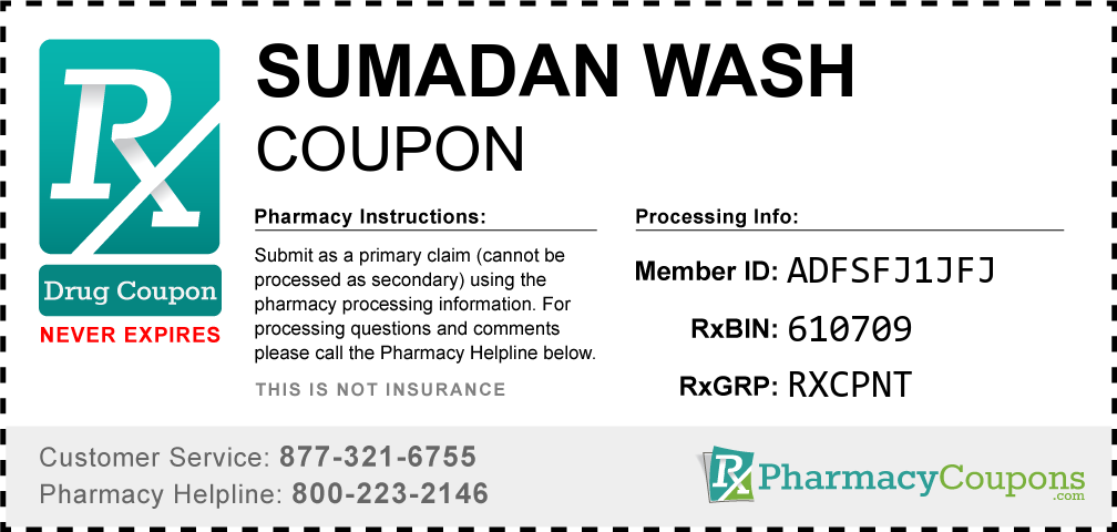 Sumadan wash Prescription Drug Coupon with Pharmacy Savings