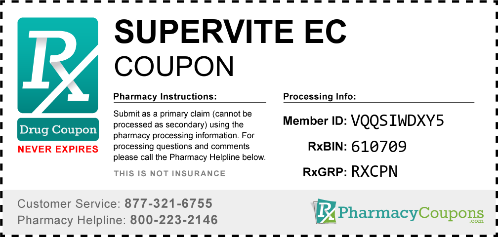 Supervite ec Prescription Drug Coupon with Pharmacy Savings