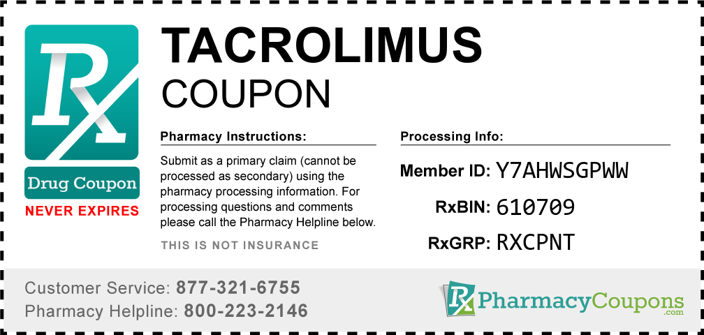 Tacrolimus Prescription Drug Coupon with Pharmacy Savings