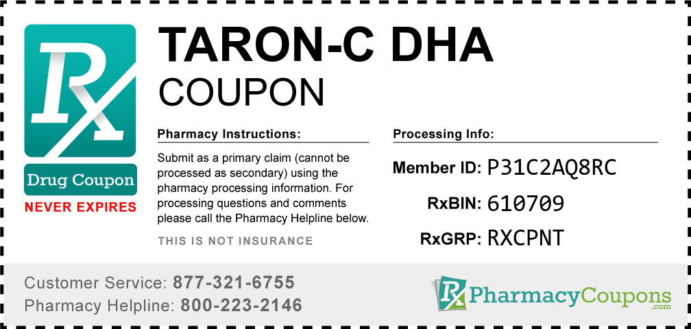 Taron-c dha Prescription Drug Coupon with Pharmacy Savings