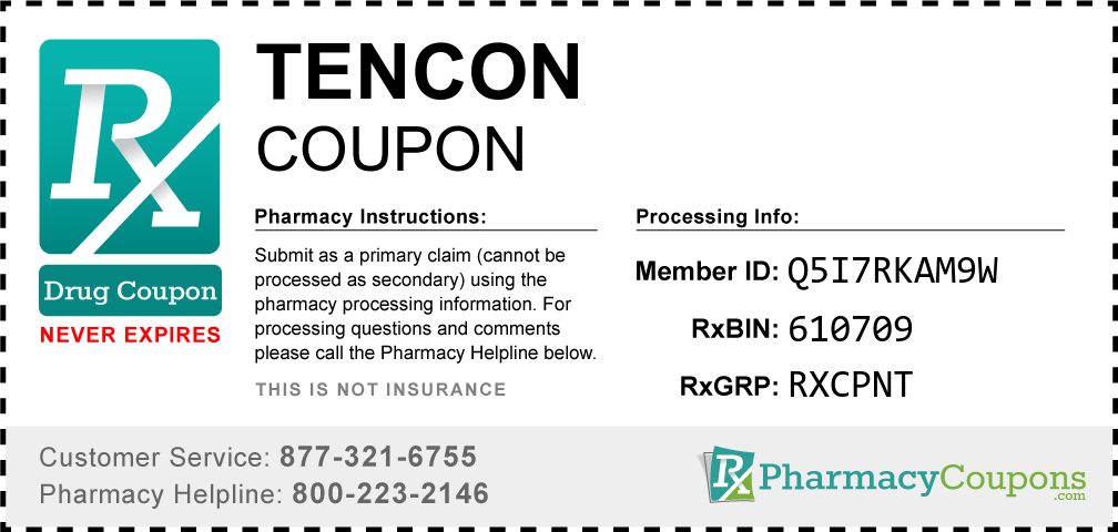 Tencon Prescription Drug Coupon with Pharmacy Savings