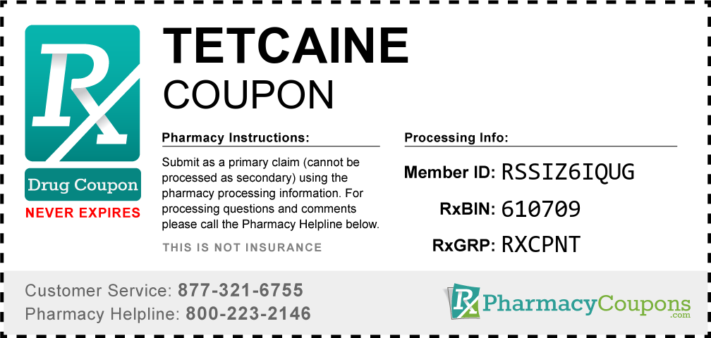 Tetcaine Prescription Drug Coupon with Pharmacy Savings