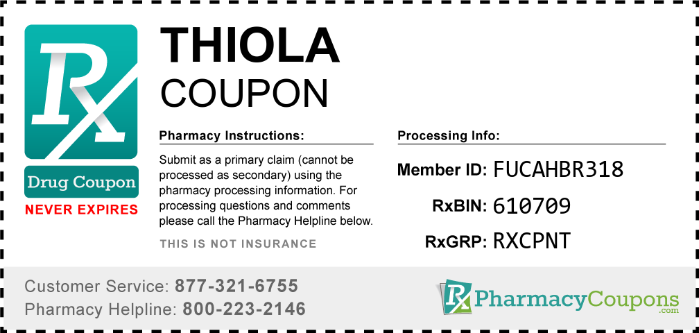 Thiola Prescription Drug Coupon with Pharmacy Savings