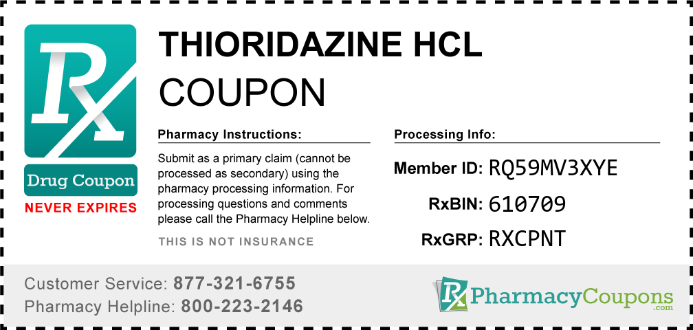 Thioridazine hcl Prescription Drug Coupon with Pharmacy Savings