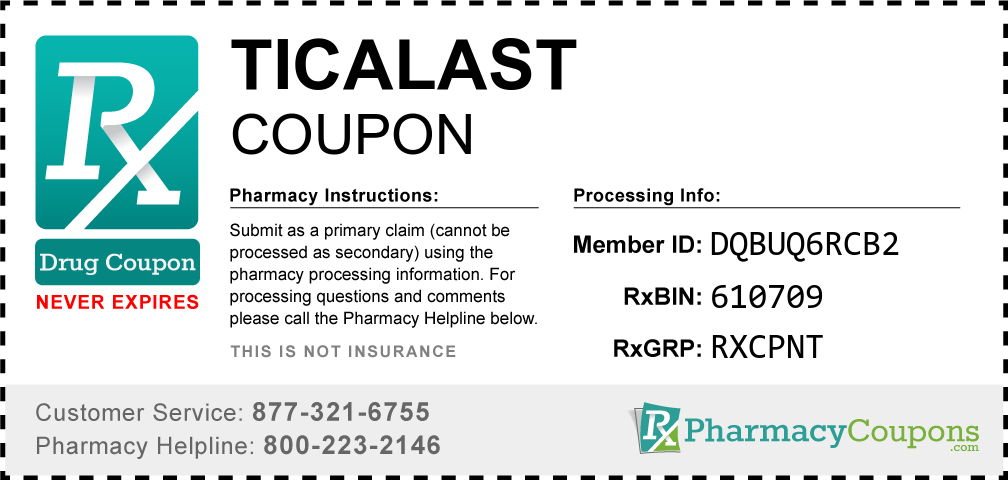 Ticalast Prescription Drug Coupon with Pharmacy Savings