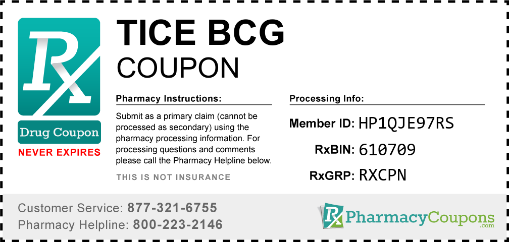 Tice bcg Prescription Drug Coupon with Pharmacy Savings
