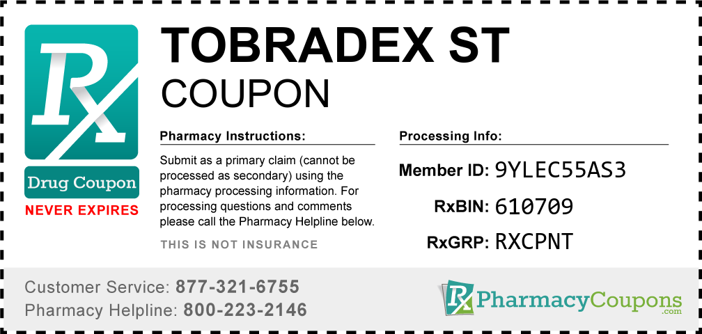 Tobradex st Prescription Drug Coupon with Pharmacy Savings