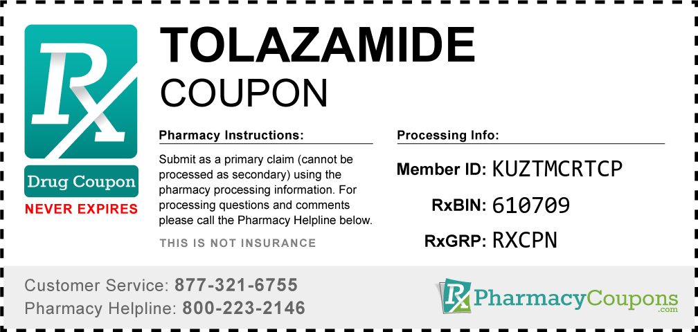 Tolazamide Prescription Drug Coupon with Pharmacy Savings