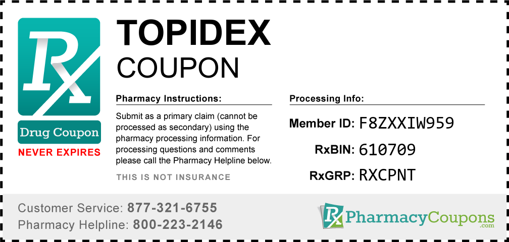 Topidex Prescription Drug Coupon with Pharmacy Savings