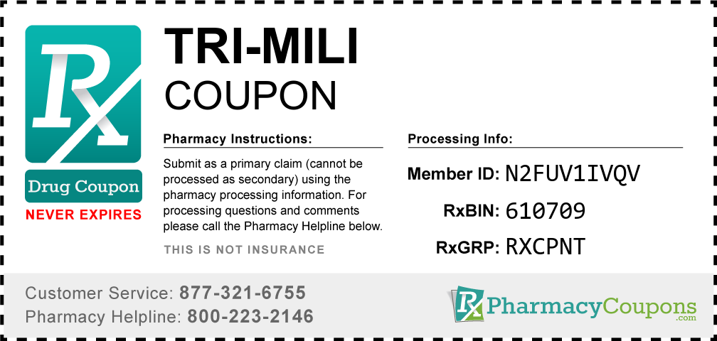 Tri-mili Prescription Drug Coupon with Pharmacy Savings