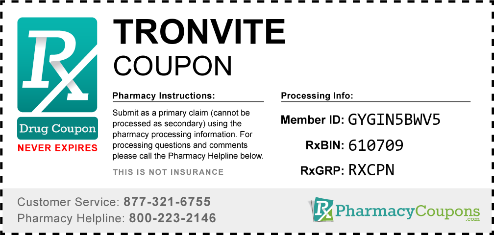 Tronvite Prescription Drug Coupon with Pharmacy Savings