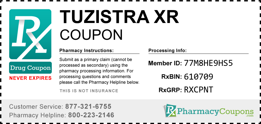 Tuzistra xr Prescription Drug Coupon with Pharmacy Savings