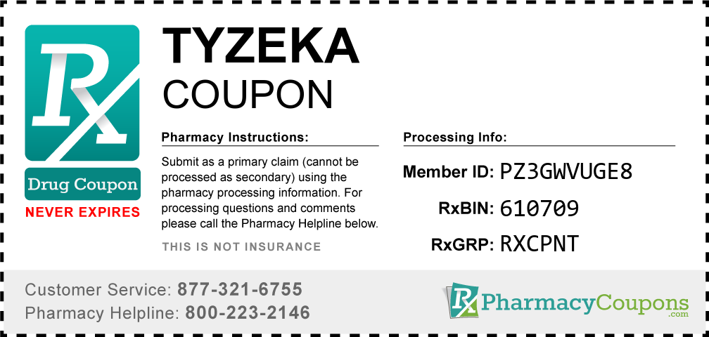 Tyzeka Prescription Drug Coupon with Pharmacy Savings