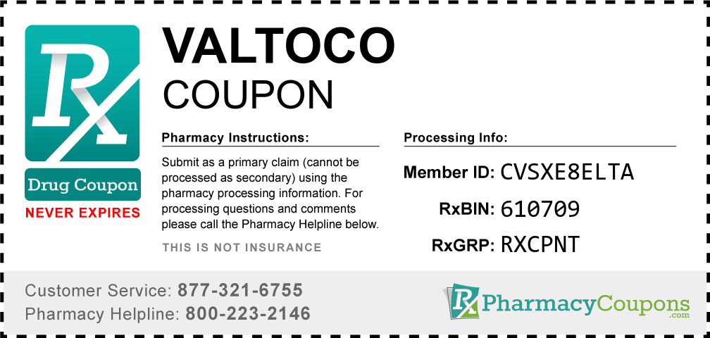 Valtoco Prescription Drug Coupon with Pharmacy Savings