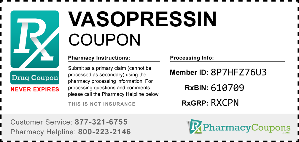 Vasopressin Prescription Drug Coupon with Pharmacy Savings