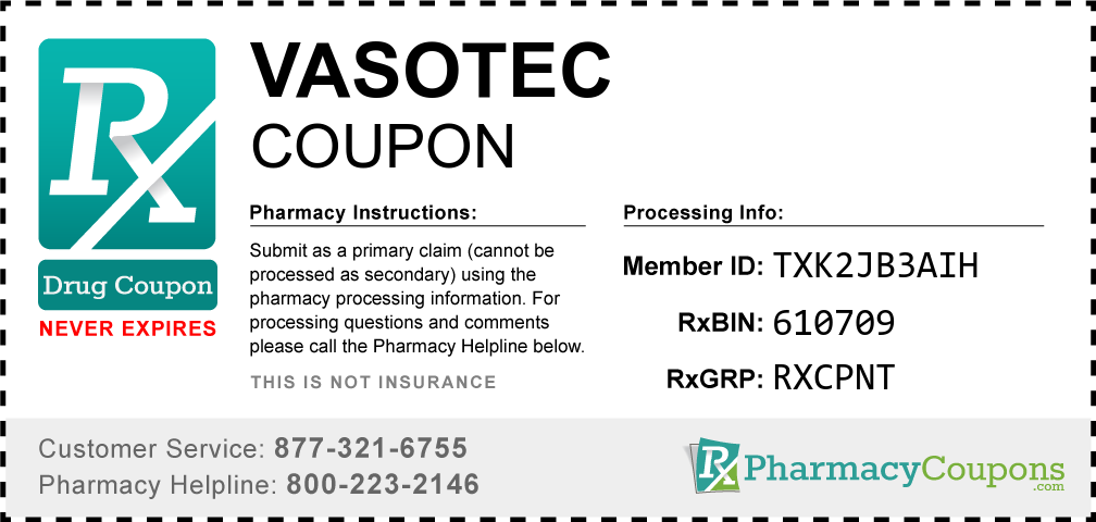 Vasotec Prescription Drug Coupon with Pharmacy Savings
