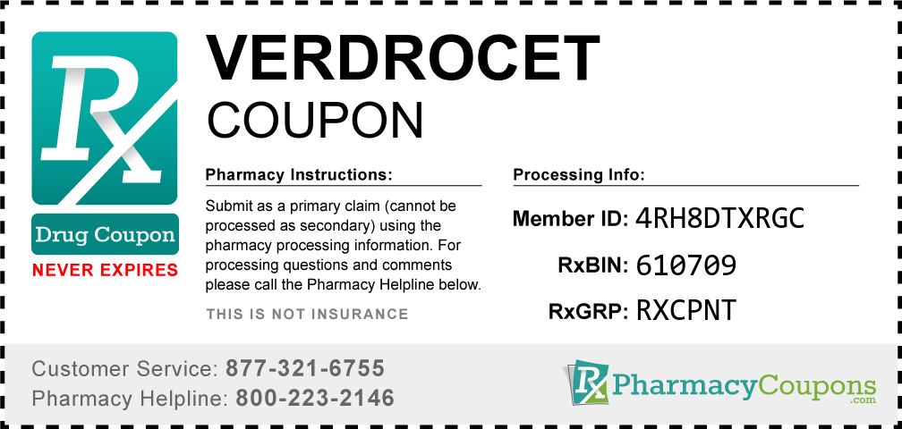 Verdrocet Prescription Drug Coupon with Pharmacy Savings