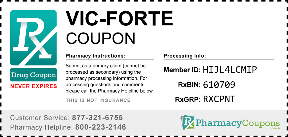 Vic-forte Prescription Drug Coupon with Pharmacy Savings