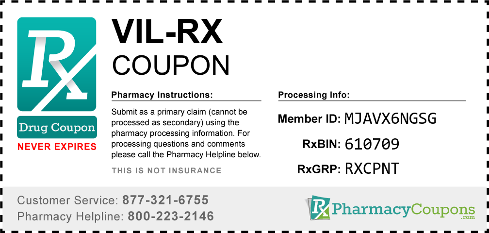 Vil-rx Prescription Drug Coupon with Pharmacy Savings