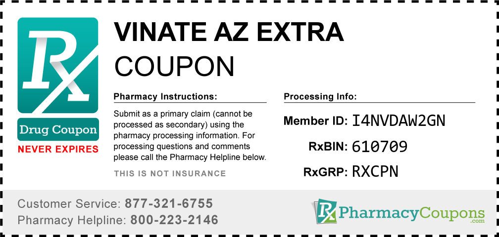 Vinate az extra Prescription Drug Coupon with Pharmacy Savings
