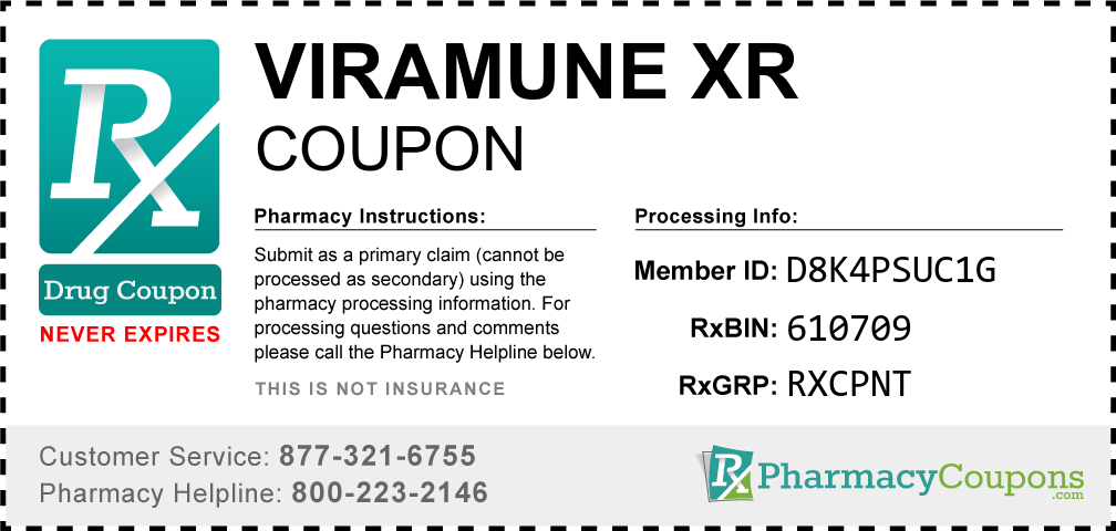 Viramune xr Prescription Drug Coupon with Pharmacy Savings
