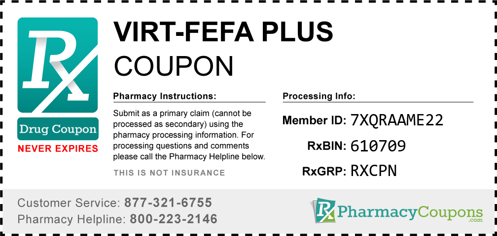Virt-fefa plus Prescription Drug Coupon with Pharmacy Savings